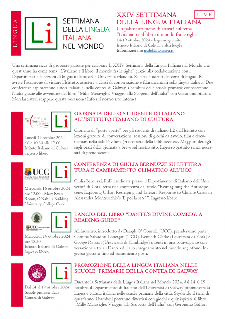SETTIMANA DELLA LINGUA 2024 PROGRAMMA