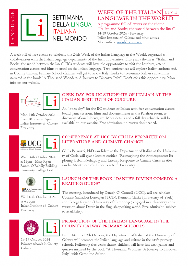 SETTIMANA DELLA LINGUA 2024 PROGRAMMA ENG
